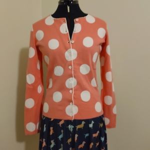 Pink polkadot cardigan
